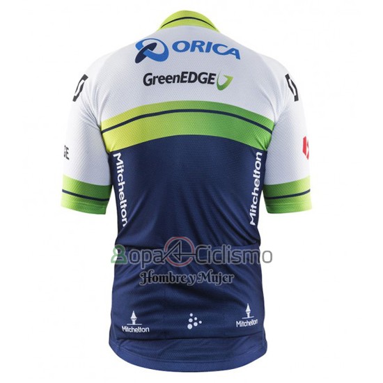 Orica Verdeedge Ropa Ciclismo Culotte Corto 2016 Mangas Cortas Blanco y Azul